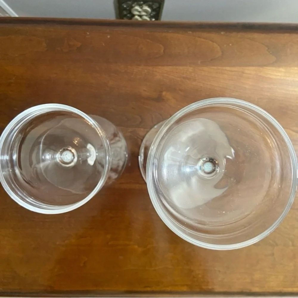 PARTYLITE ELEGANCE STEMMED PILLAR HOLDERS 6” & 9” SET NEW In Box Retired - Picture 2 of 8
